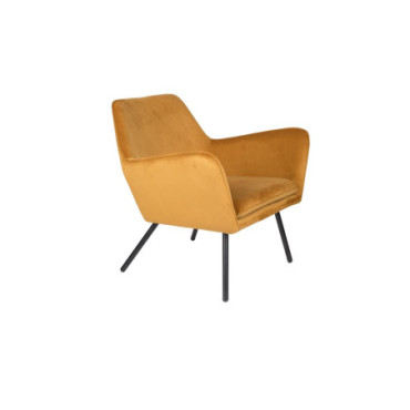 Fauteuil Lounge Bon Velours Doré