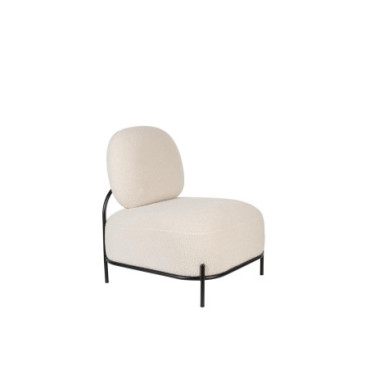 Fauteuil Lounge Polly Teddy Ivoire