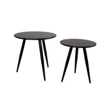 Table d'appoint Daven Black Lot de 2