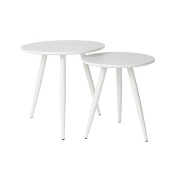 Table d'appoint Daven White Lot de 2