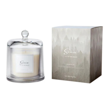 Bougie parfumée avec cloche Lily of the valley Blanc Sense