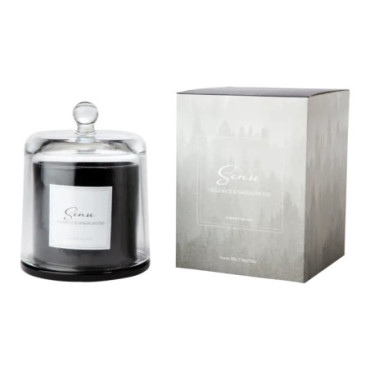 Bougie parfumée avec cloche Liquorice & sandalwood Noir Sense