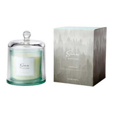 Bougie parfumée avec cloche Sea salt & sage Turquoise Sense