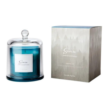 Bougie parfumée avec cloche Verbena & patchouli Bleu Sense