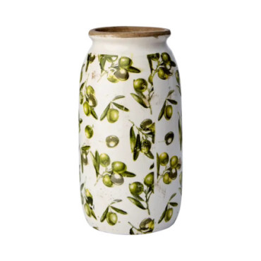 Vase Blanc vert Olive