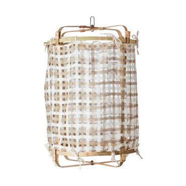 Tissu de lampe S Beige blanc Shade Siv