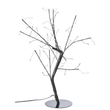 Arbre avec guirlande lumineuse LED 48 ampoules Noir Glow