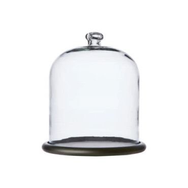 Cloche sur socle M Clair noir Bella