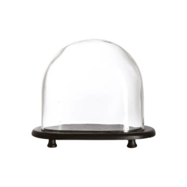 Cloche sur socle S Clair noir Bella