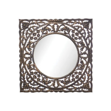 Miroir Noir doré Carve