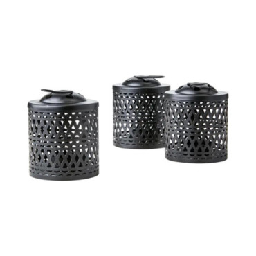 Lanterne lot de 3 Noir Giza