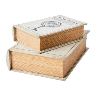 Boite Livre lot de 2 Blanc Brooke