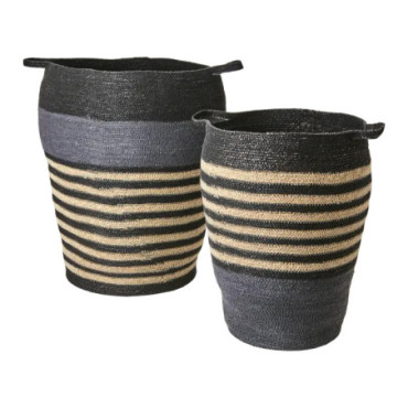 Panier lot de 2 Gris noir nature Madiba