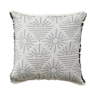 Housse de coussin Ivoire noir Helios