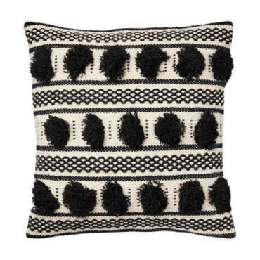 Housse de coussin Noir ivoire Minna