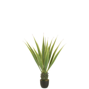 Agave Pot Blanc Casse Artificiel Vert