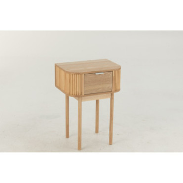 Table De Chevet Rond Bois / Bois De Pin Naturel