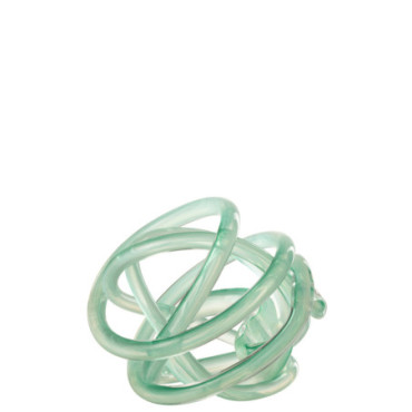 Presse-Papier Sulfure Infinity Noeud Verre Turquoise / Transparent