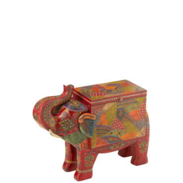 Coffre Elephant Delhi Bois De Manguier Mix