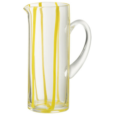 Carafe Rayures Transparent / Jaune