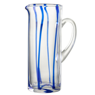 Carafe Rayures Verre Transparent / Bleu