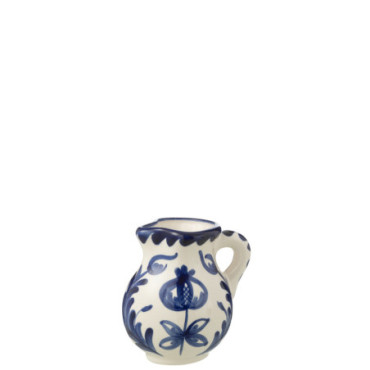 Pichet Granada Céramique Blanc / Bleu Cobalt Petit