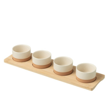 Service A Tapas 4 Sets + Plateau Bambou Boite Blanc / Naturel