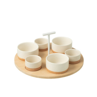 Service A Tapas 6 Sets + Plateau Bambou Boite Blanc / Naturel