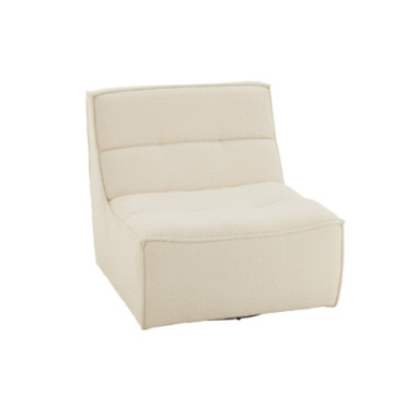 Chaise Pivotante Carree Bois De Peuplier / Mousse Creme