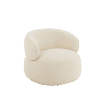 Chaise Pivotante Ronde Bois De Peuplier / Mousse Creme