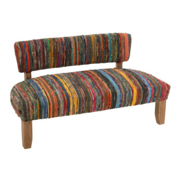 Fauteuil 2 Personnes Chindi Bois / Textile Mix