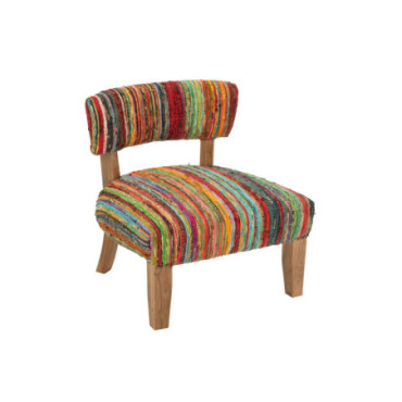 Fauteuil Chindi Bois / Textile Mix