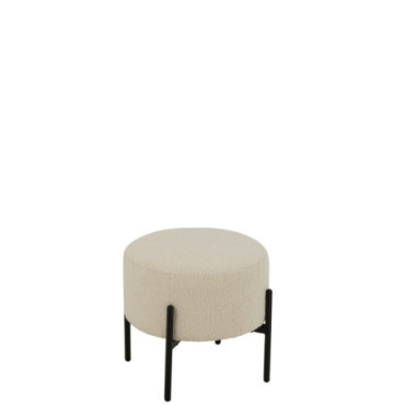 Tabouret Boucle Contreplaque / Polyester Blanc / Noir