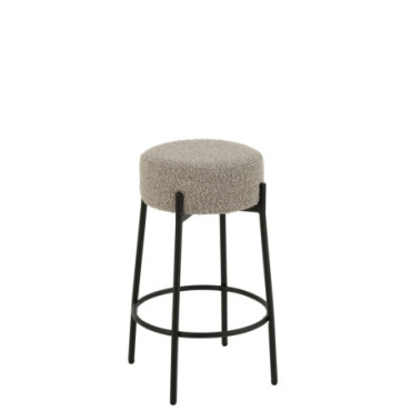 Tabouret De Bar Boucle Contreplaque / Polyester Gris / Noir