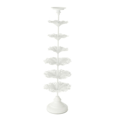 Photophore Arbre Metal Blanc Grand