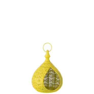 Photophore Drop Metal / Verre Jaune Petit