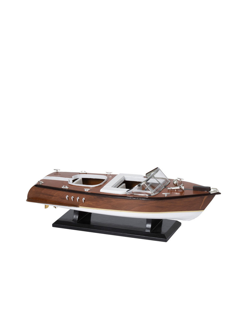 Bateau Bois Marron BlancJ line by Jolipa sur Plante ta deco