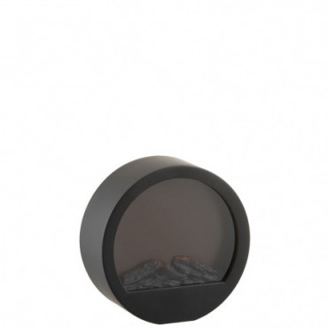 Cheminee Led Ronde Noir