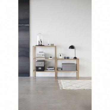 Tapis De Maison En Coton Bicolore Blanc/ Gris