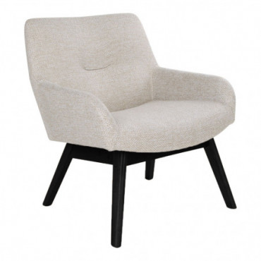 Fauteuil Lounge London Sable Avec Pieds Noirs