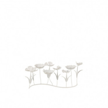 Decoration Fleurs Metal Blanc Petite Taille