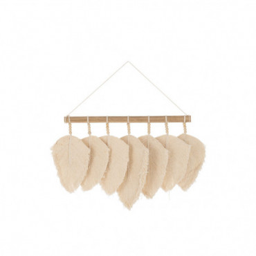 Deco Murale 7 Plumes En Coton Naturel