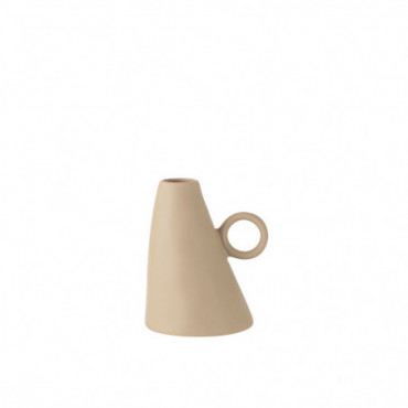 Vase Incline Ceramique Beige