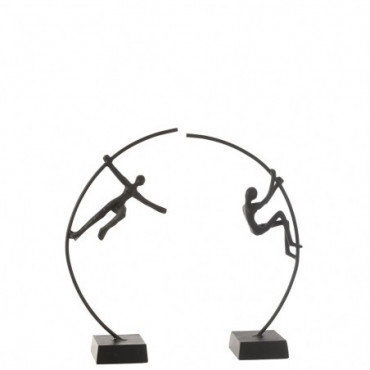 Figurines Acrobates Aluminium Noir Assortiment de 2