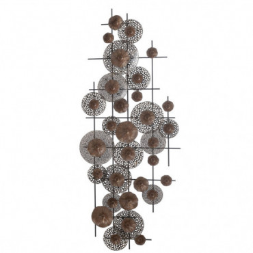 Deco Murle Fleurs Metal Marron