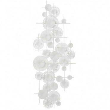 Deco Murale Fleurs Metal Blanc