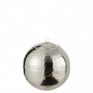 Floating Burner Ball Hammered Stainless Steel Silver